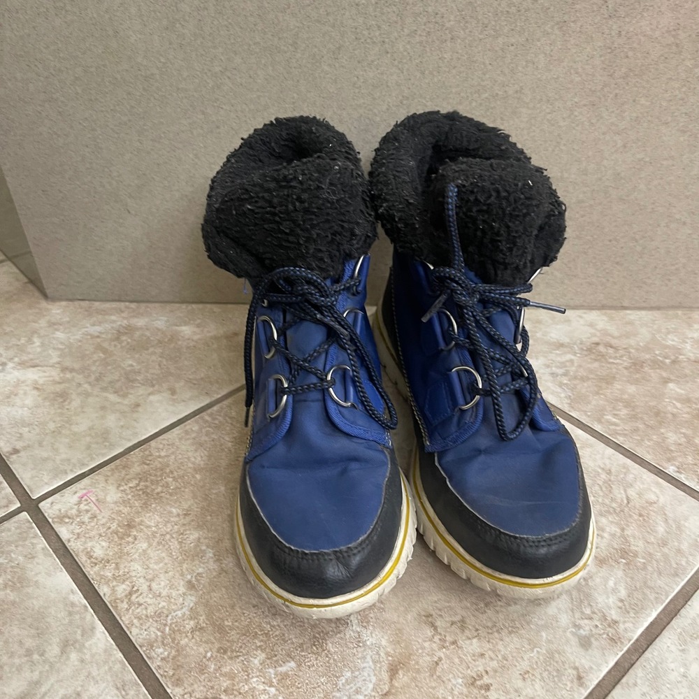 Sorel carnival Waterproof Snow Boots 8.5 Women's Winter Cold  Blue Lace Up Boots - Picture 3 of 11